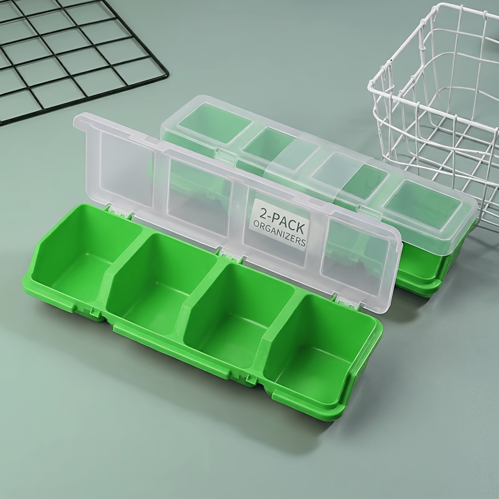 2 Pack 4 Compartments Plastic  - Fishing Equipment Organizer ulasan dan harga
