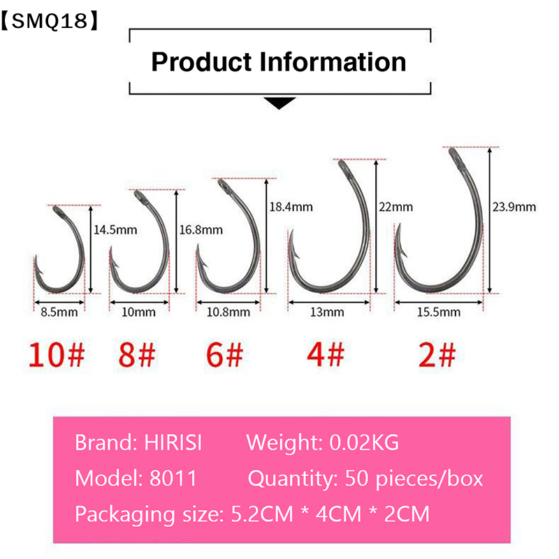 Hirisi 50pcs Boxed  Hooks Barb - Fishing Equipment Organizer ulasan dan harga